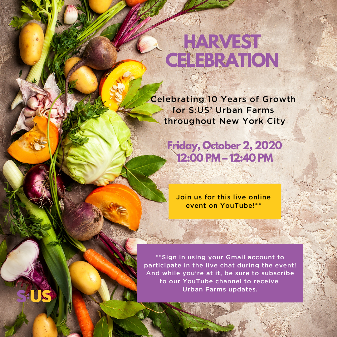 Join S:US for our Harvest Celebration on October 2!